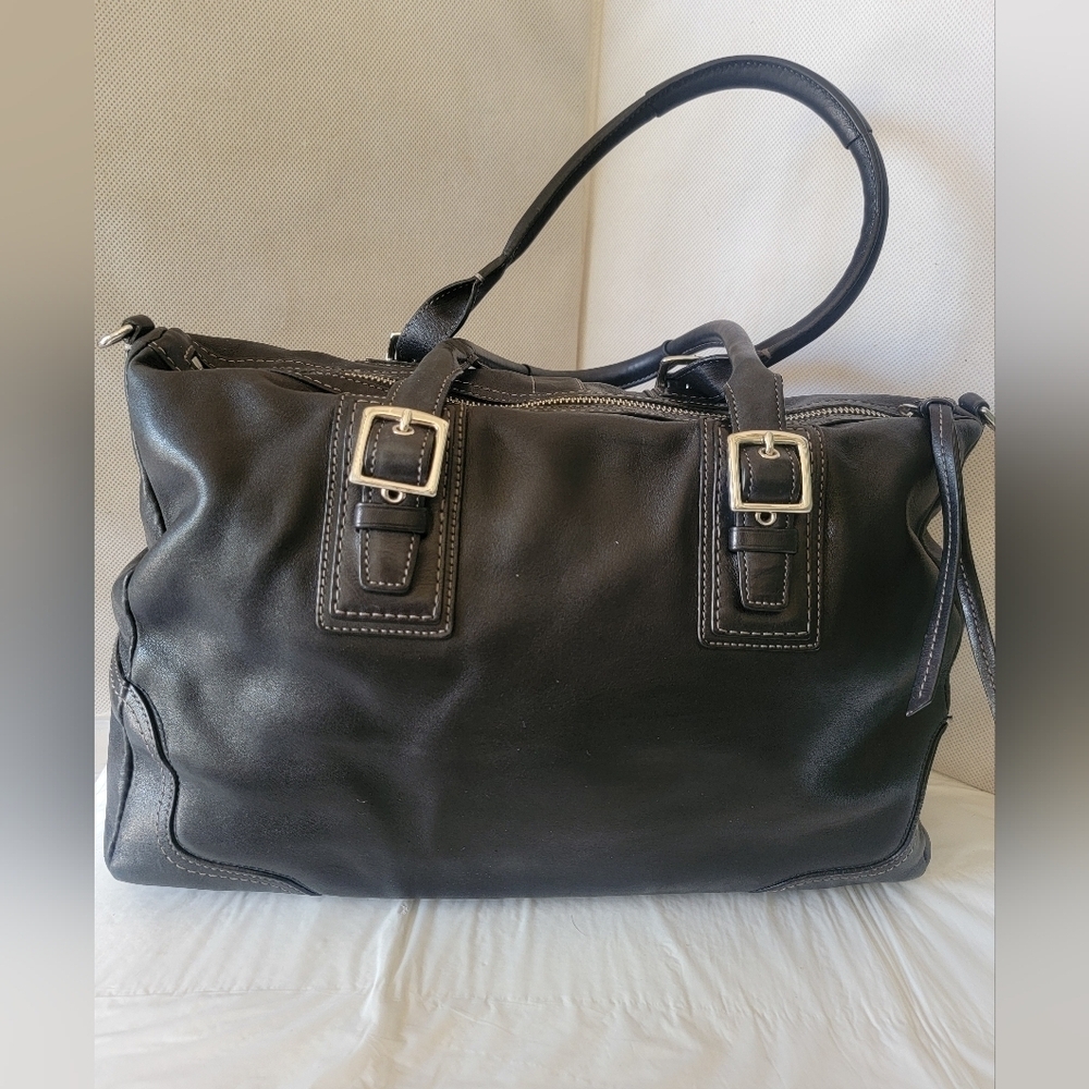 COACH BLACK LEATHER SHOULDER STYLE‎ HANDBAG